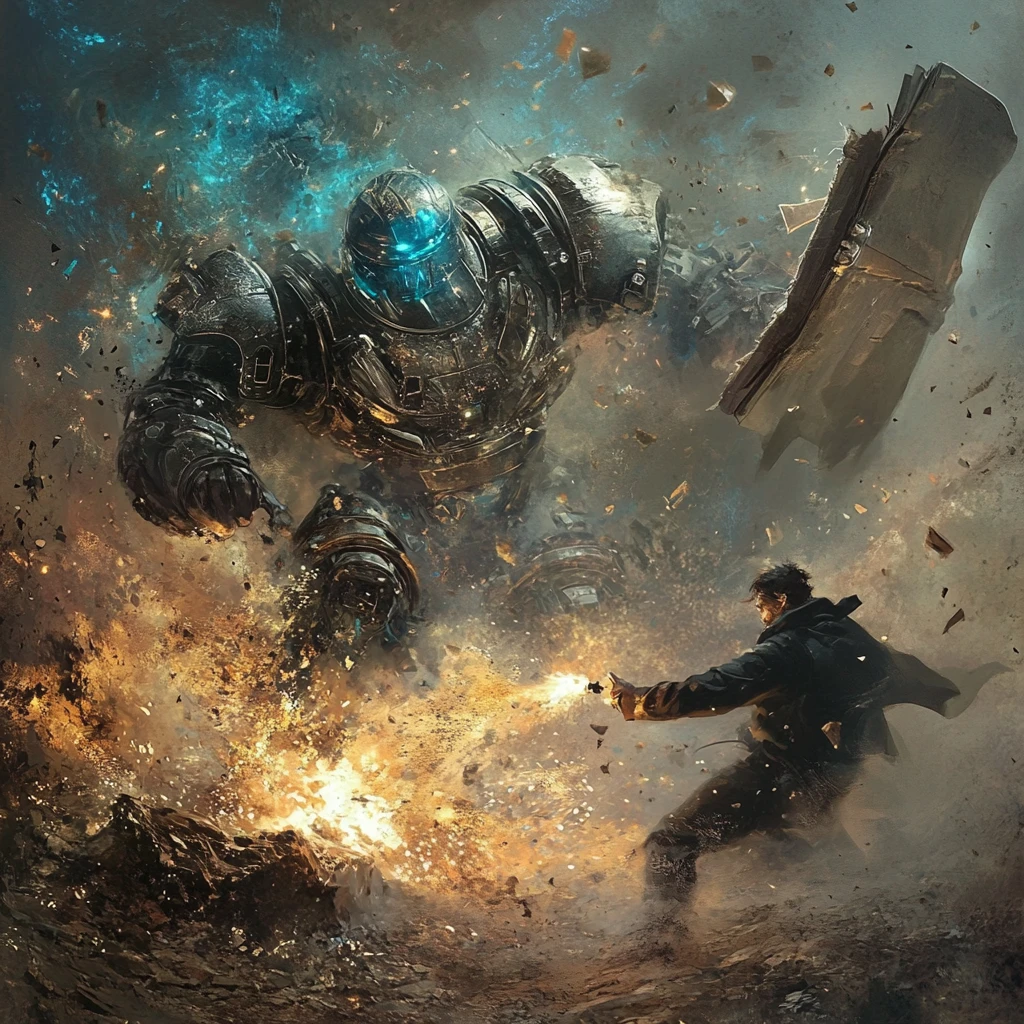 Caballero contra robot en un caótico choque de géneros cinematográficos