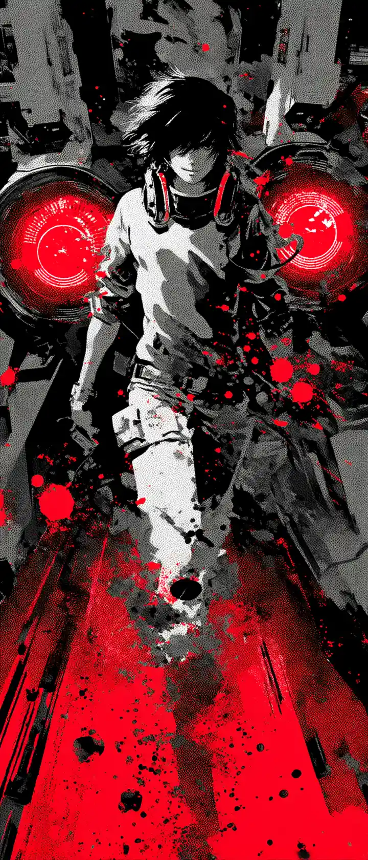 Anime pilot in fighter jet with glowing mechanical hearts
