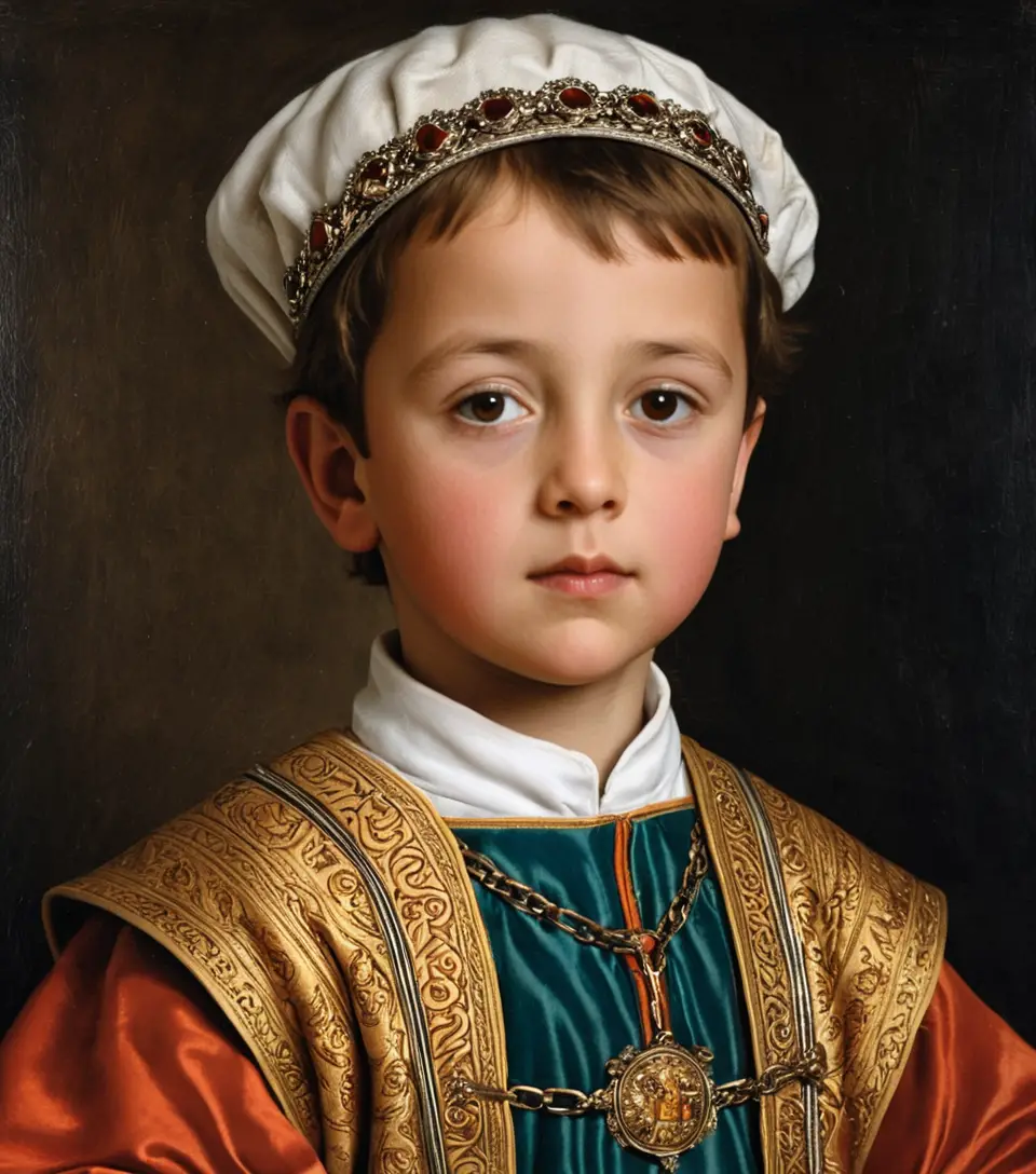 Giovane principe spagnolo in un ritratto rinascimentale del XV secolo