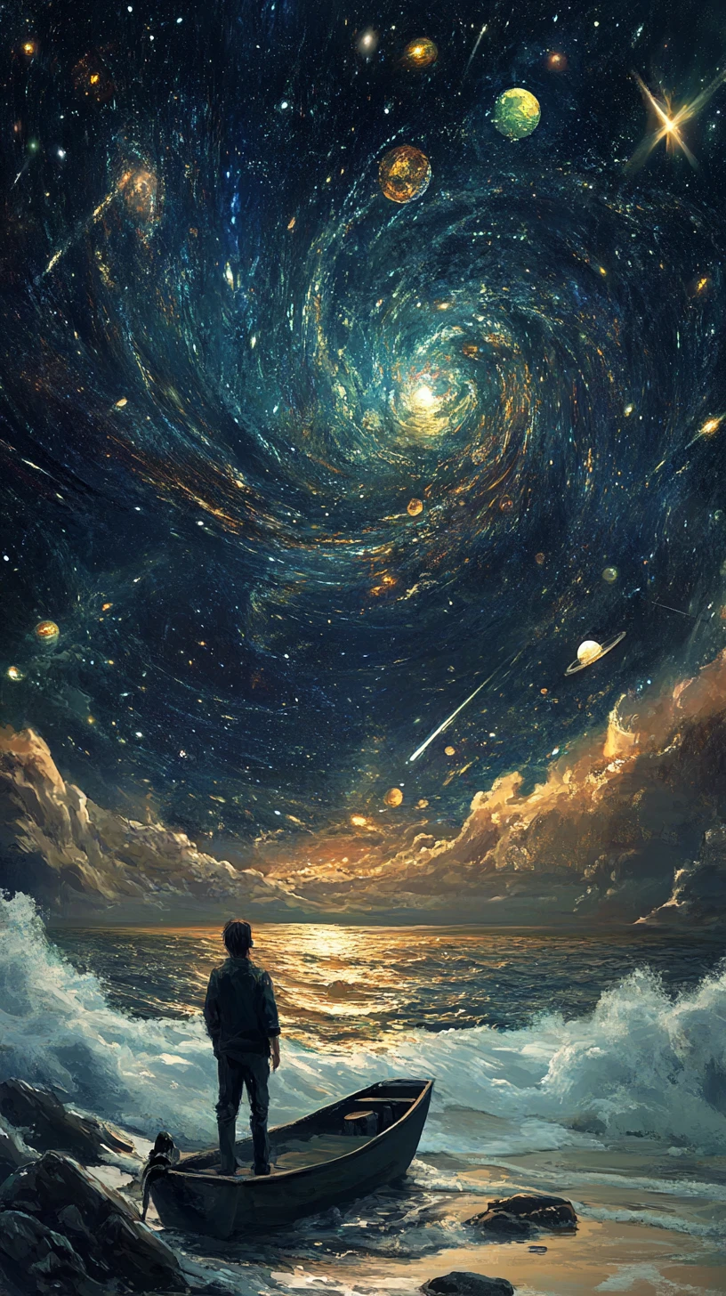 Planet Earth surrounded by stars in the solar system