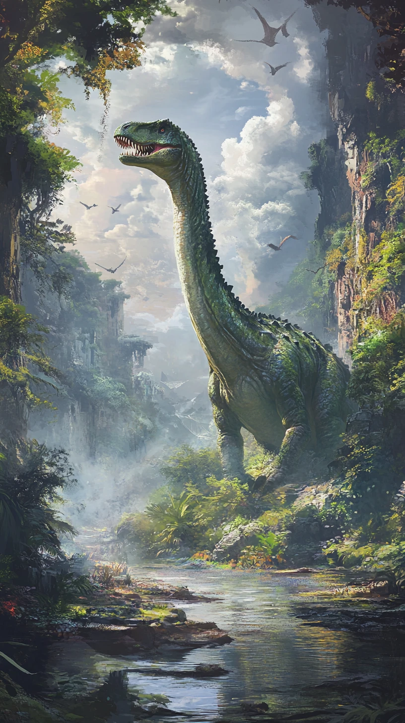 Dinossauros coloridos com diferentes características e dentes afiados