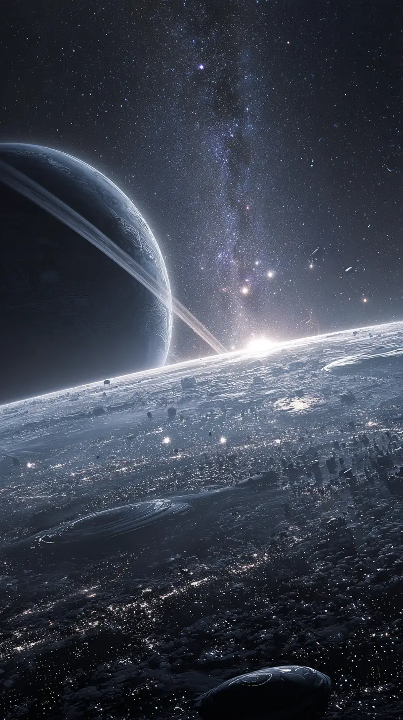 Planet Erde im weiten Sonnensystem voller Sterne