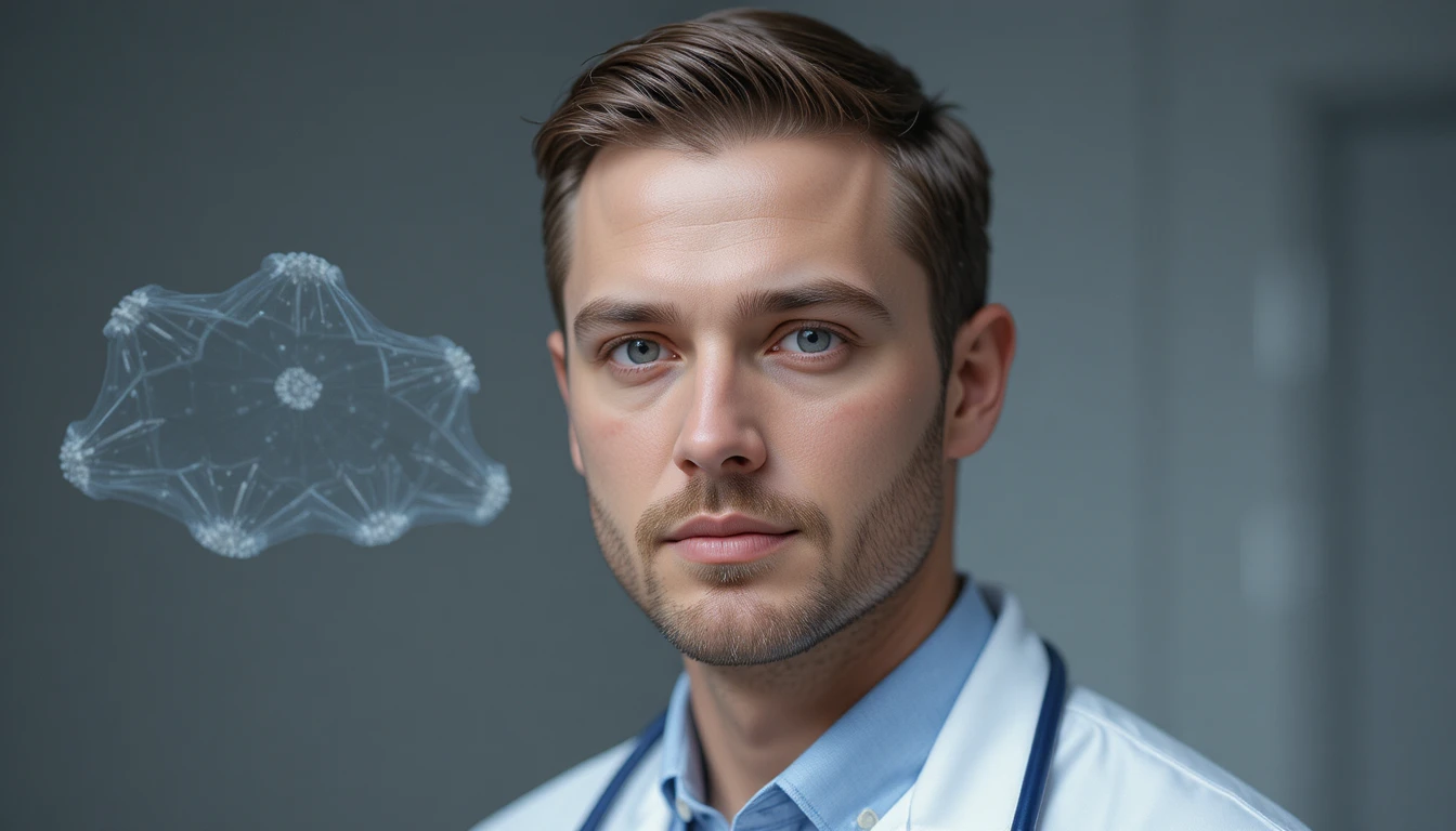 Primo piano di un medico britannico professionista