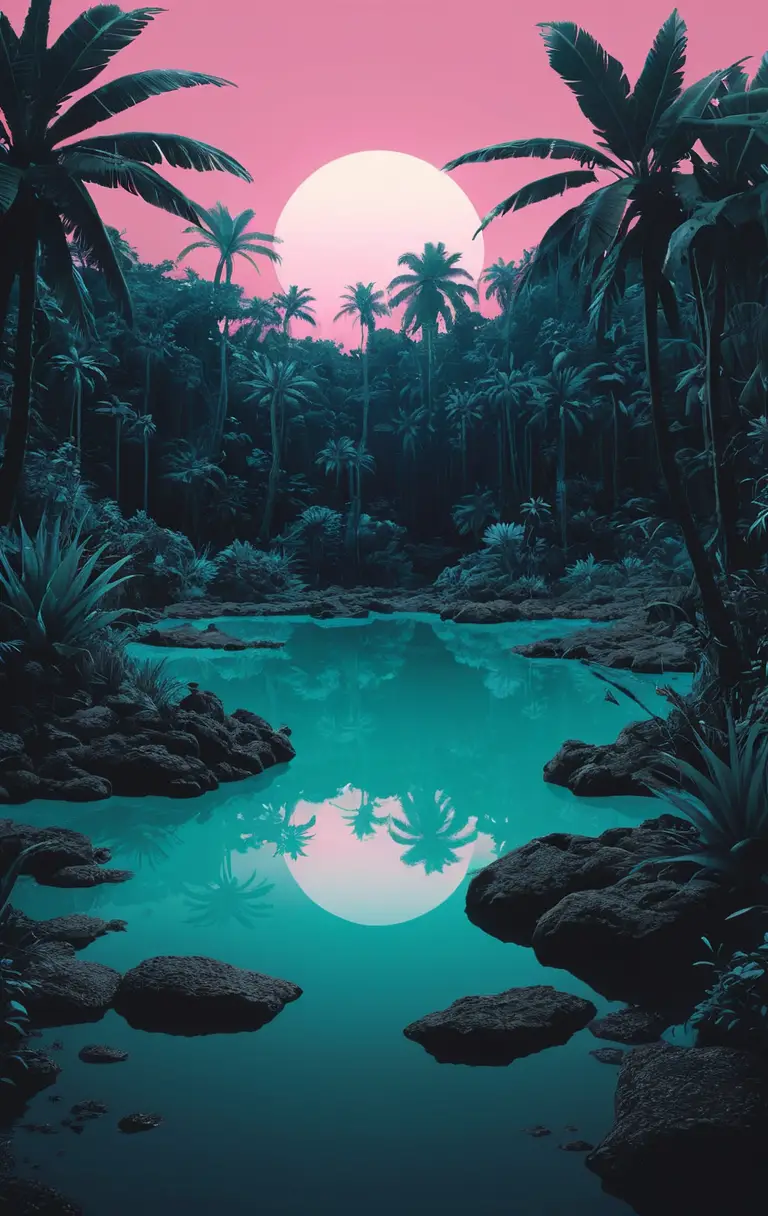 Mitternachtslagune mit ruhiger und entspannender LoFi-Chill-Stimmung