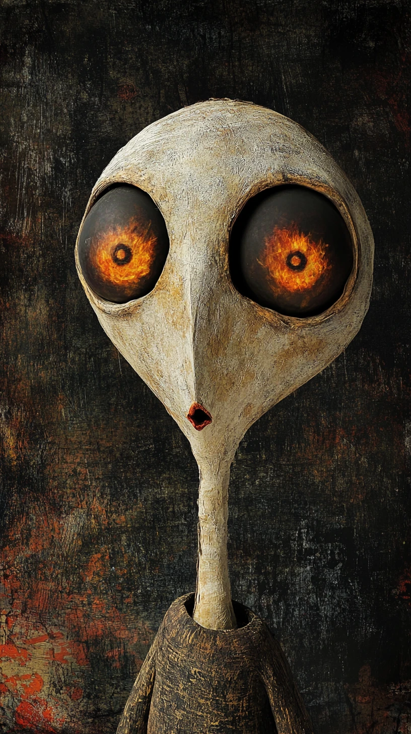 Figura fantasmagórica surgindo em um mundo de Halloween distópico e surreal