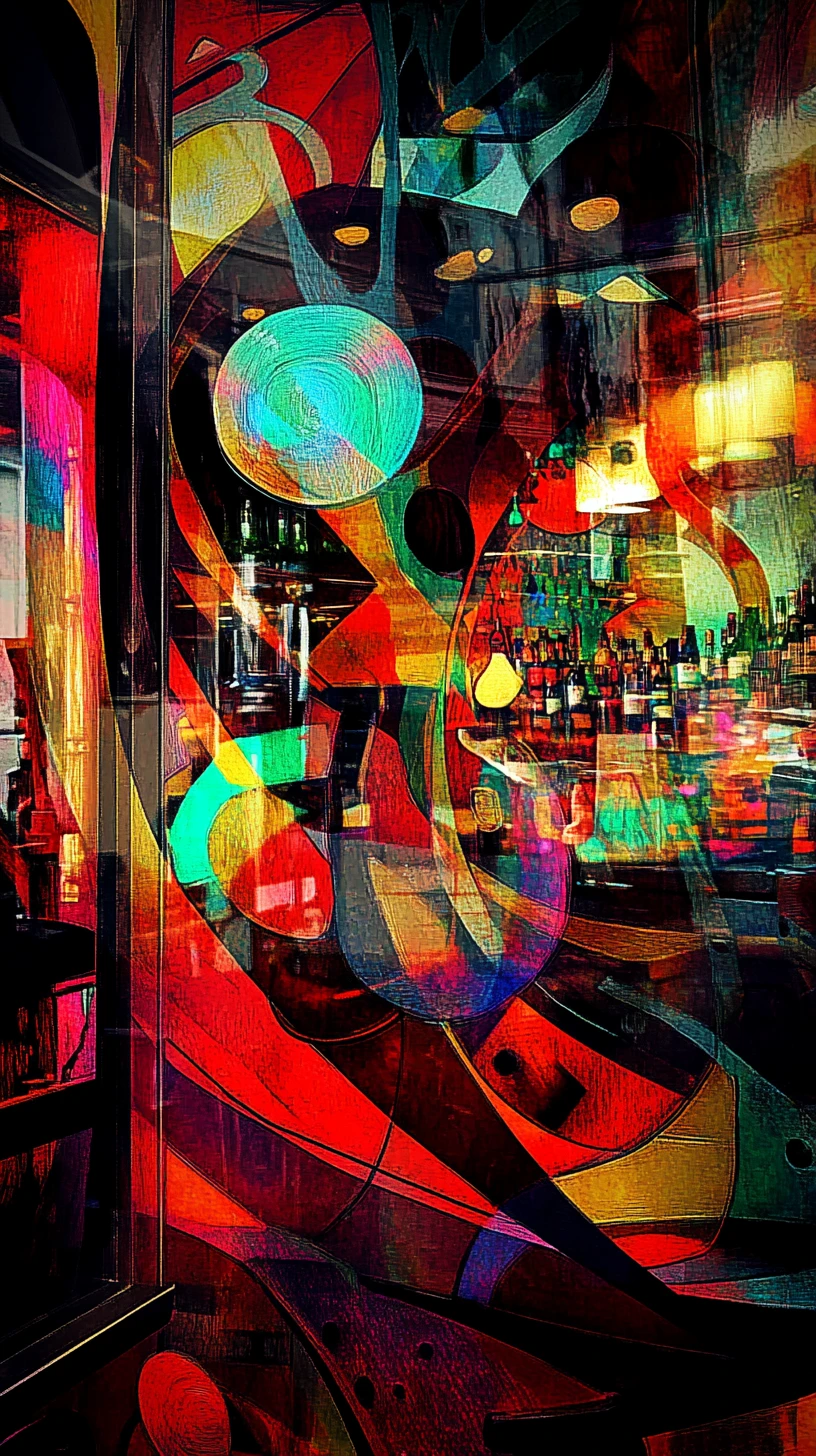 Farbenfroher Blick über eine lebhafte Schiffs-Carnival-Bar