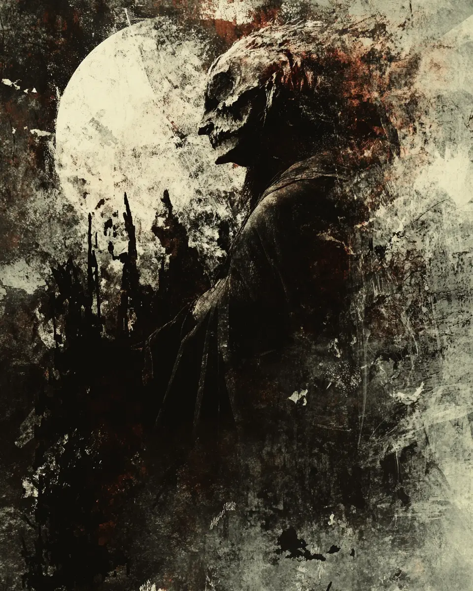 Abstract mosaic tribute to dark Brothers Grimm stories