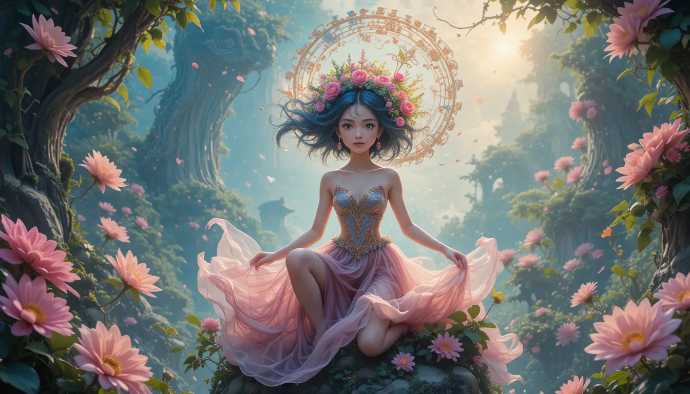 Renascimento da natureza pop surreal em um vibrante mundo de fantasia