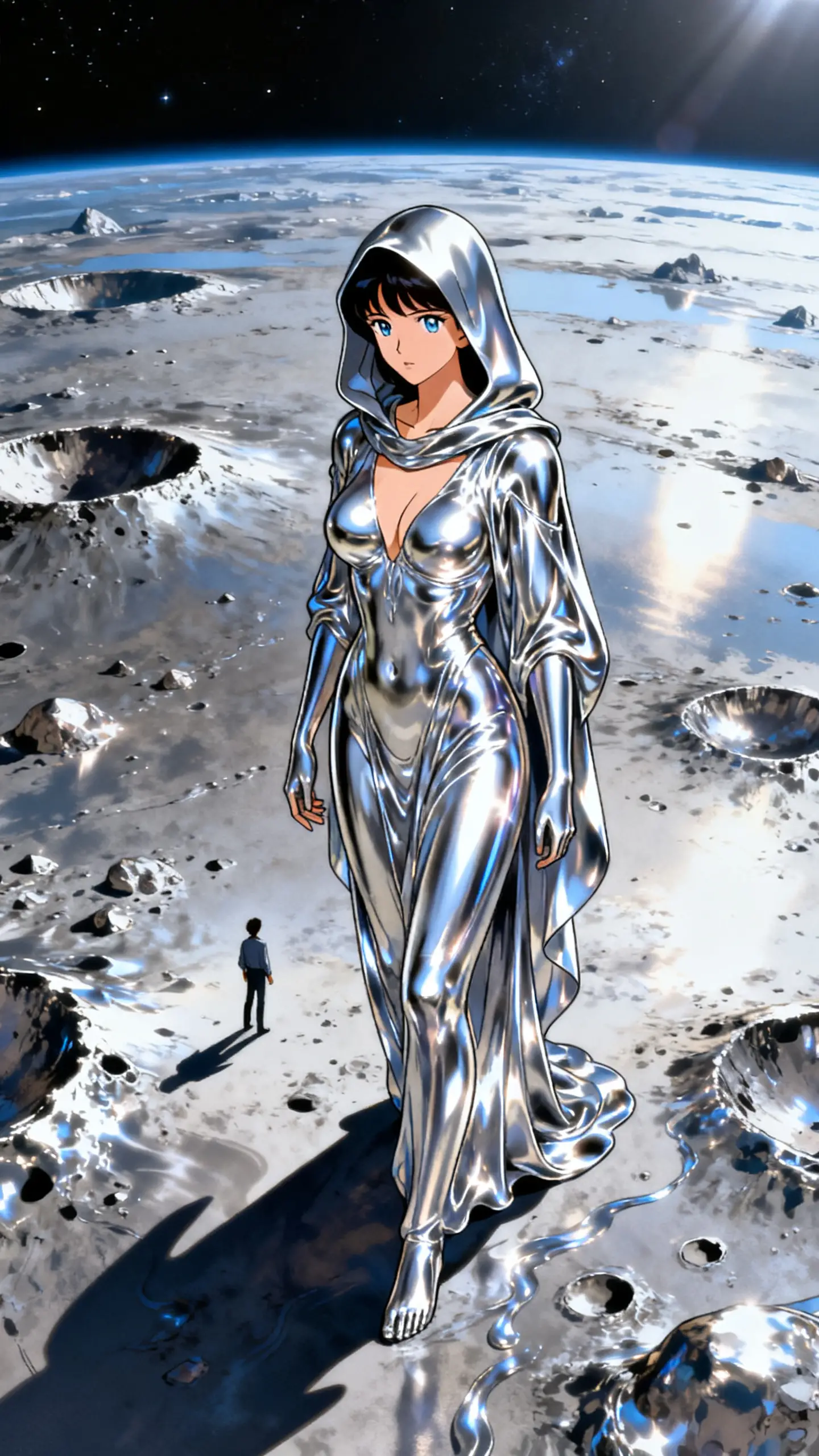 坐在孤獨金屬行星上的動漫女神