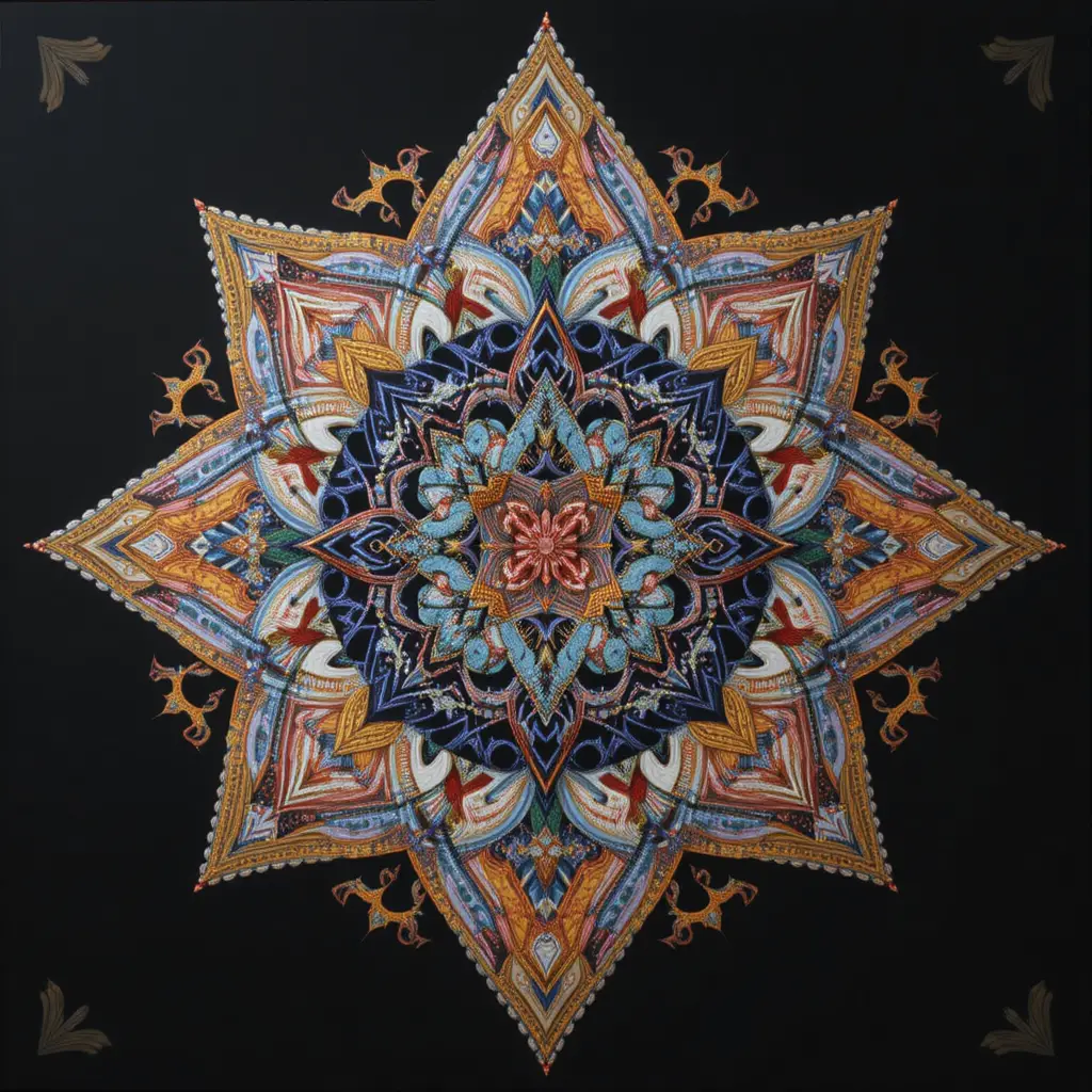 Op-Art-abstraktes Muster inspiriert von fraktaler Geometrie