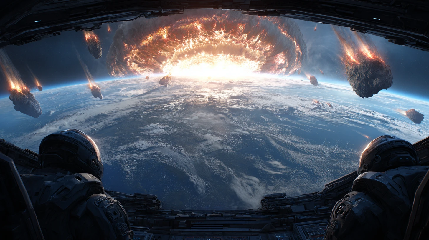 Astronautas assistem a asteroide apocalíptico atingir a Terra desde a órbita