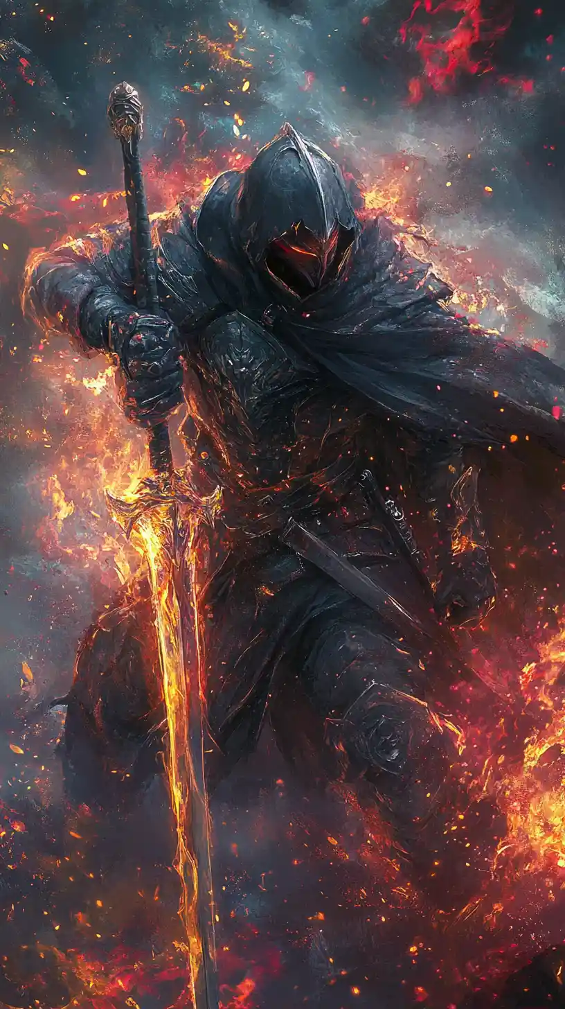 Heroic warriors and dark antiheroes in dynamic fantasy battle