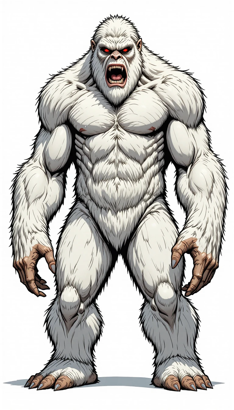 Personagem de yeti colossal em estilo de quadrinhos ousado