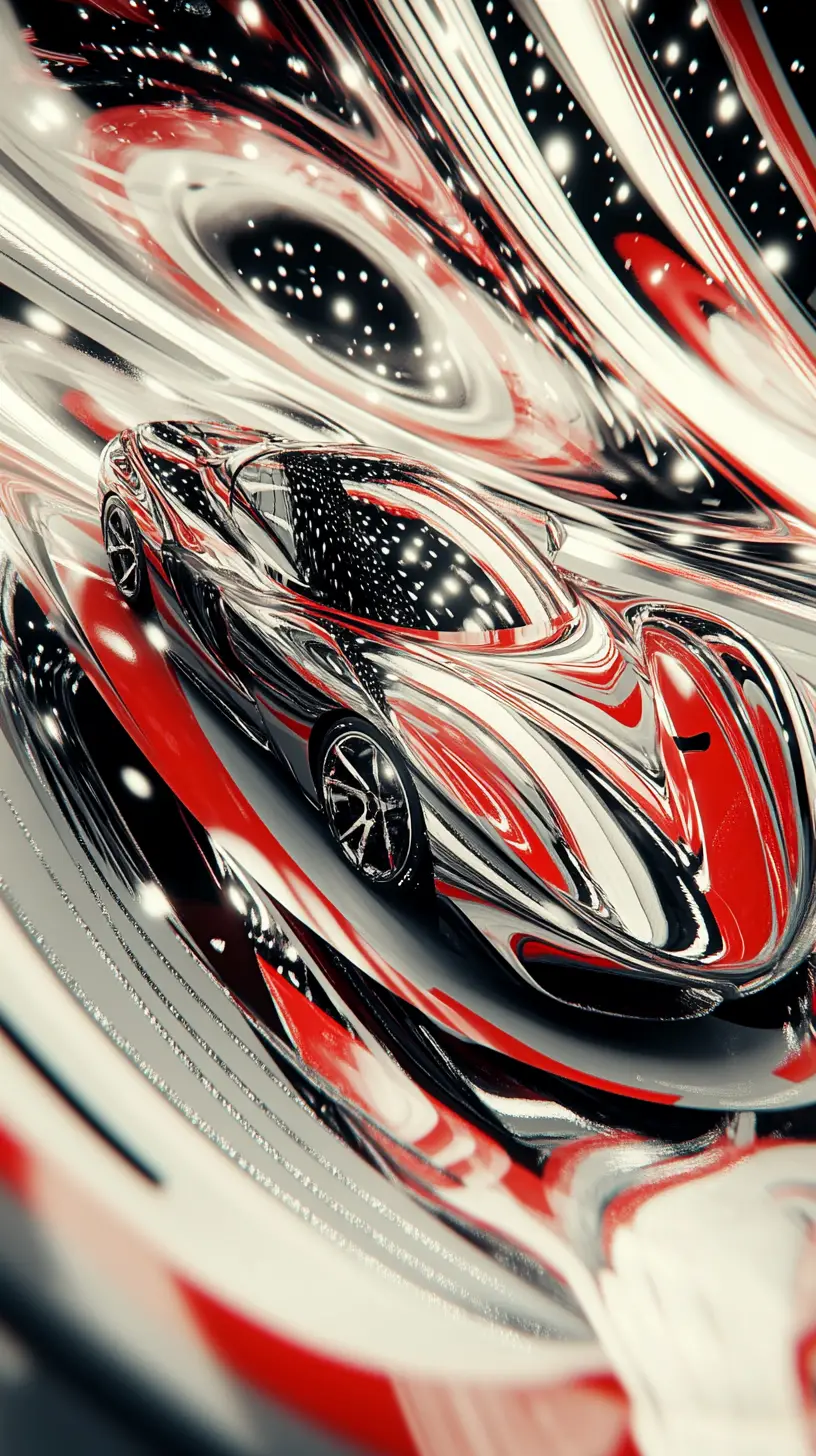 Sports car racing along a highway fast lane