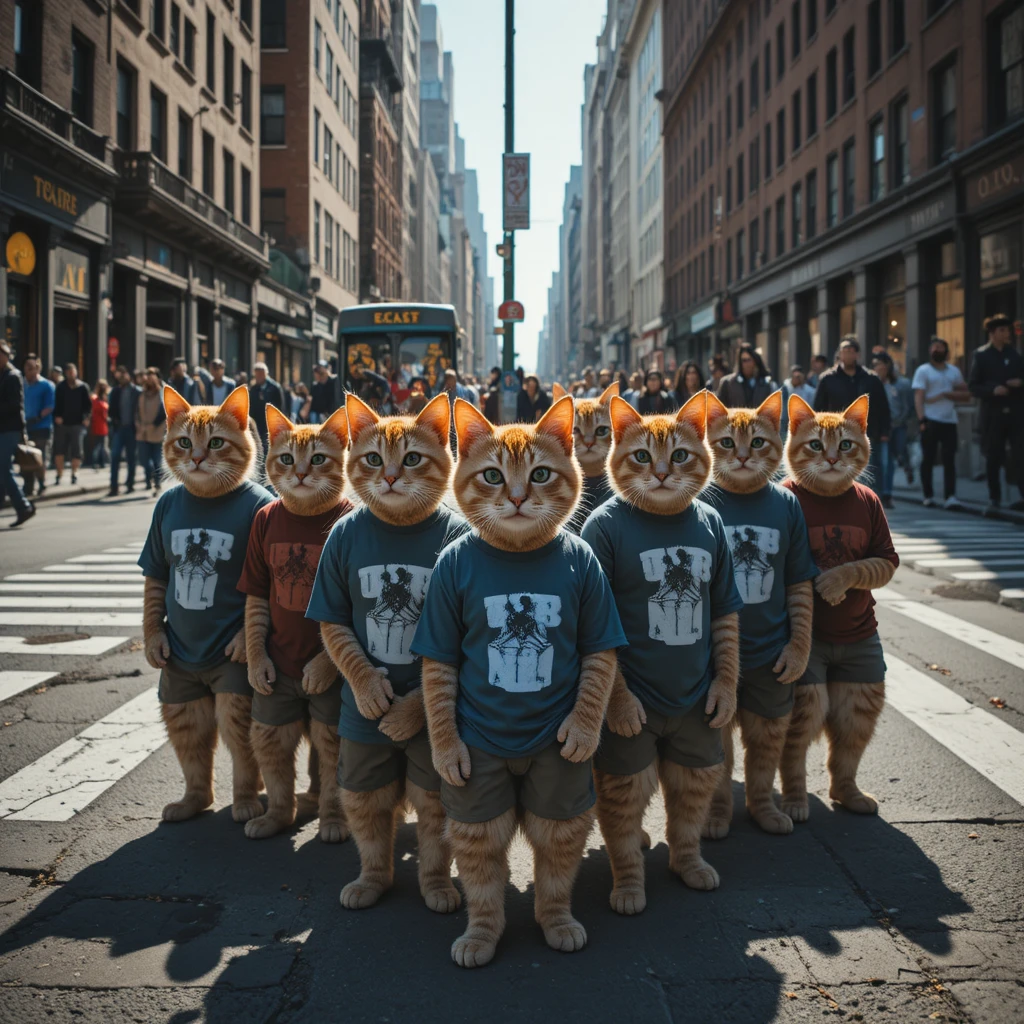 Katzen-Gang an einer Straßenecke in New York