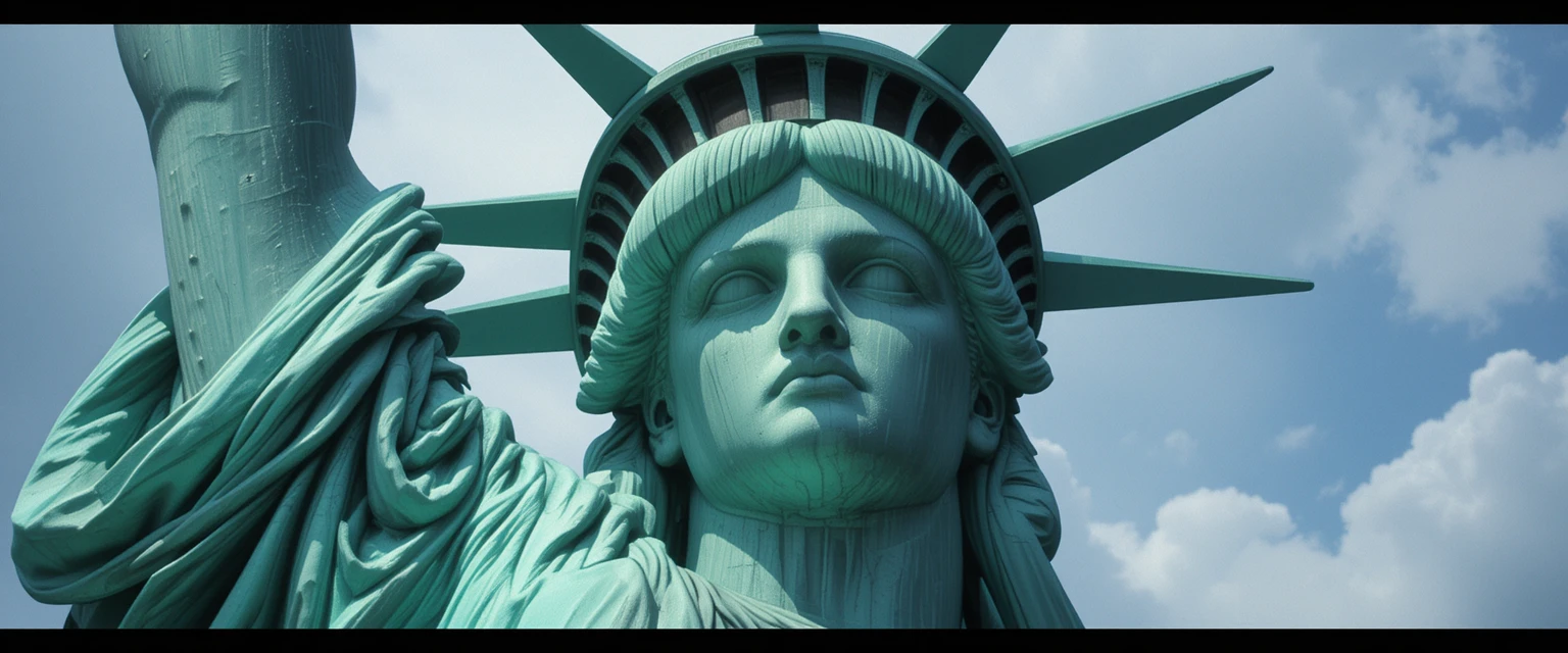 Vista urbana em grande angular a partir da Estátua da Liberdade