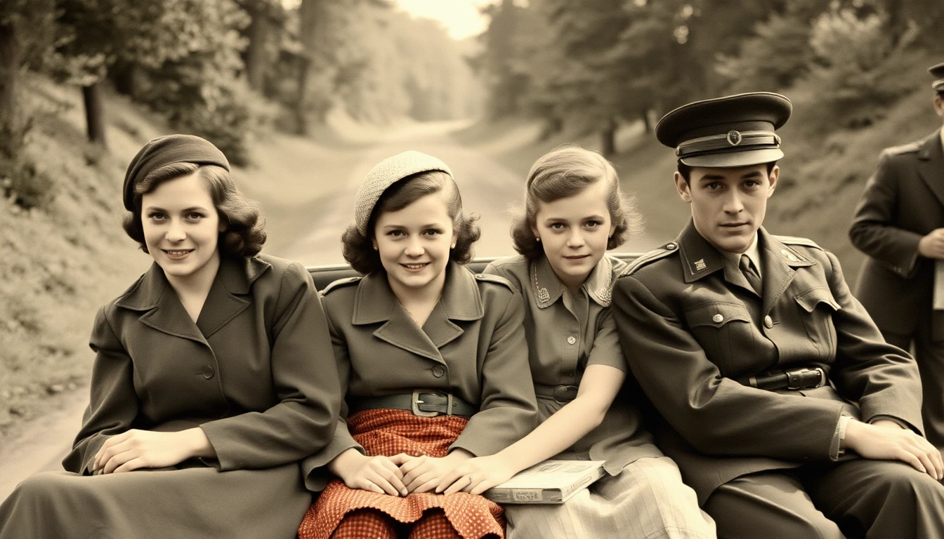 Famiglie tedesche che si salutano in una stazione ferroviaria degli anni ’30
