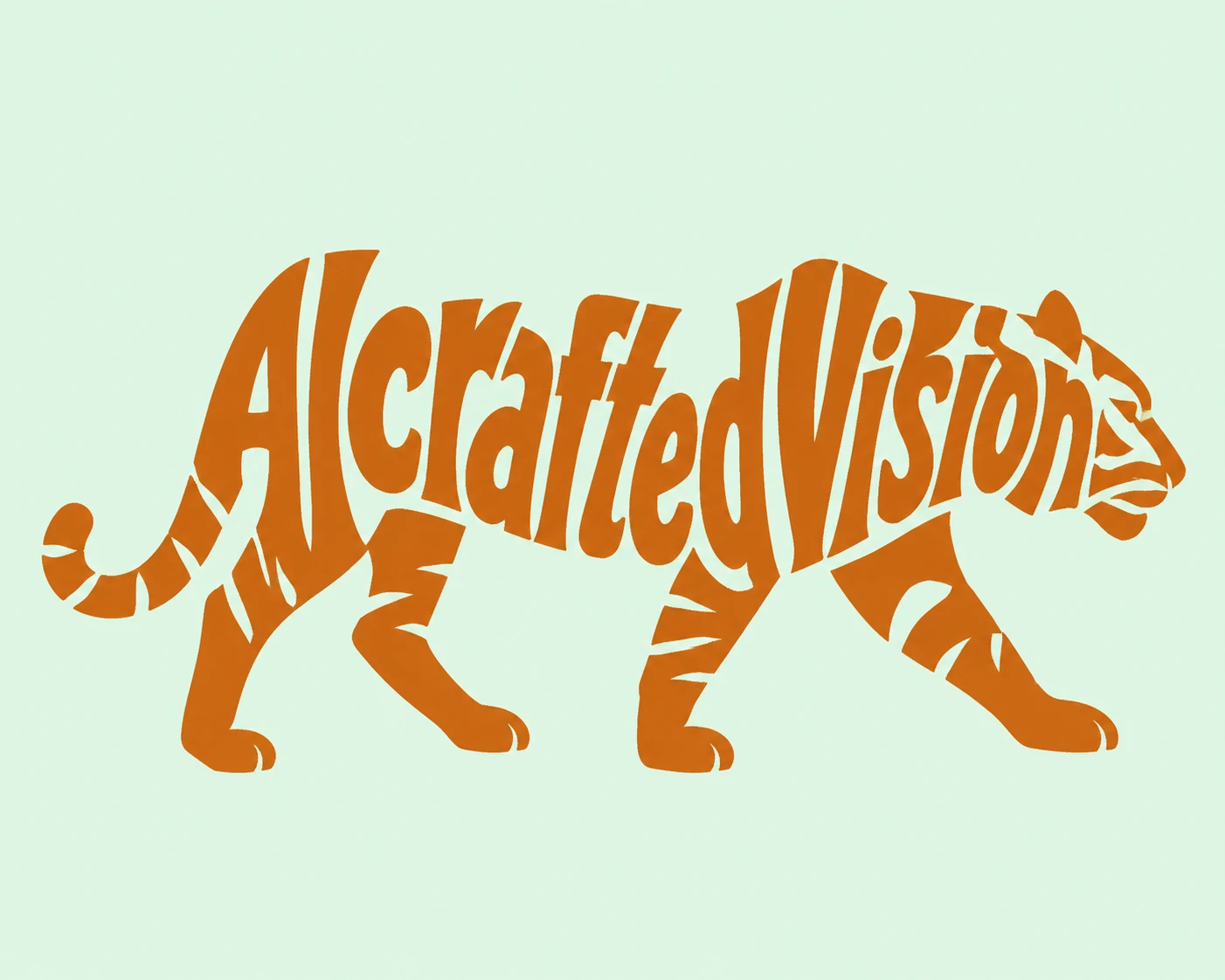 Tigerförmige Logo-Typografie für die Marke Aicraftedvisions