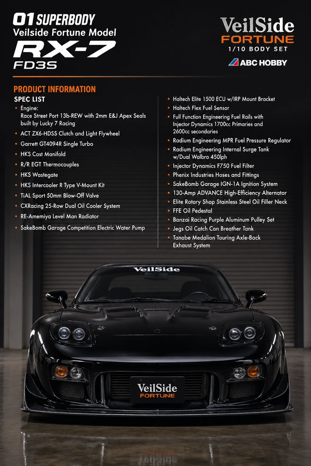 Mazda RX 7 FD3S Veilside Fortune 車身正面視角