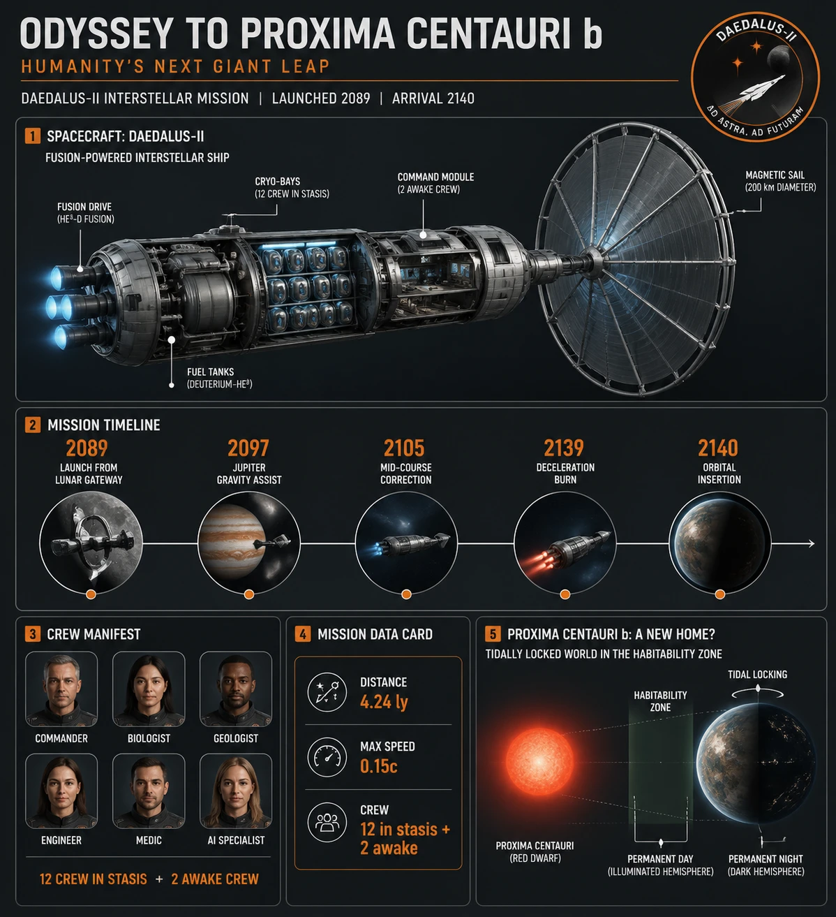Infographic Of Fusion Spacecraft Journey To Proxima Centauri