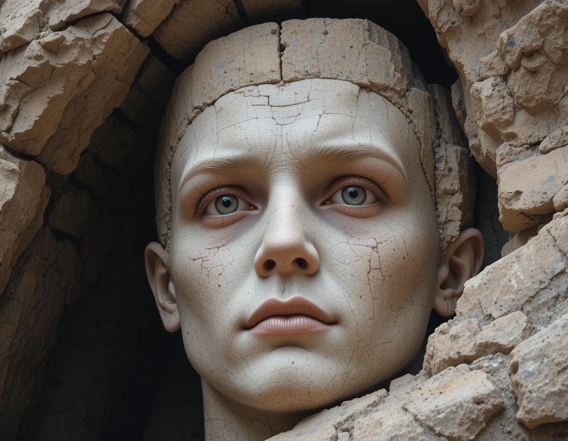 Falaise monumentale en forme de profil humain