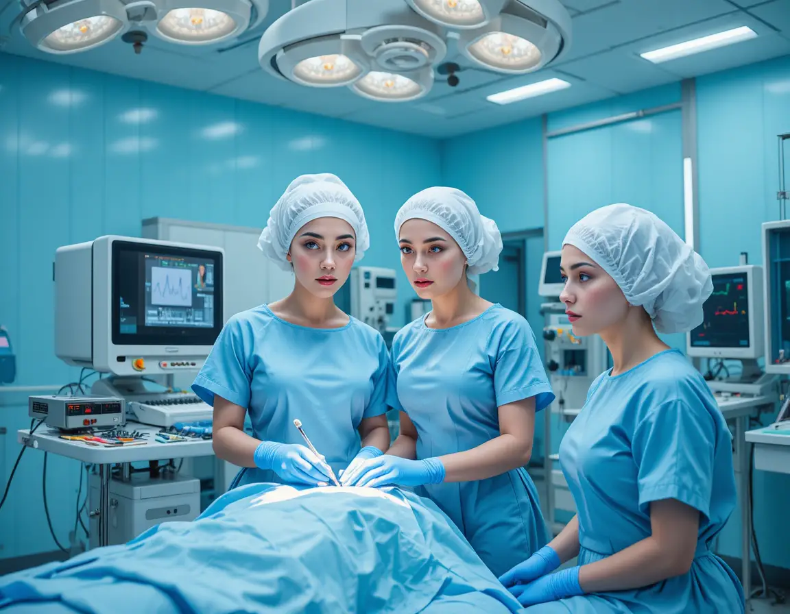 Chirurgiennes travaillant dans un bloc opératoire moderne d’hôpital