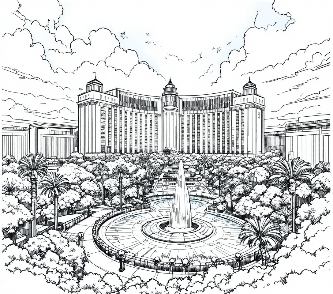Luftaufnahme einer luxuriösen Casino-Resort-Stadtlandschaft