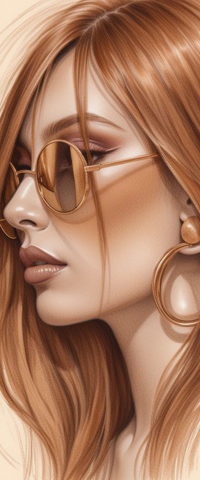 Elegant fashion illustration of a woman in profile view
