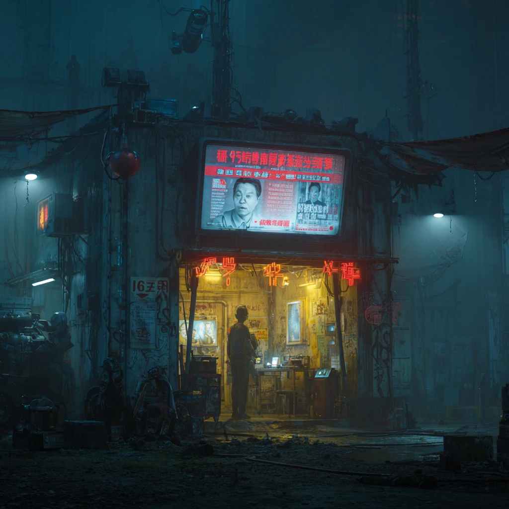 Gangster se Faisant Tatouer dans un Studio Futuriste en Chine