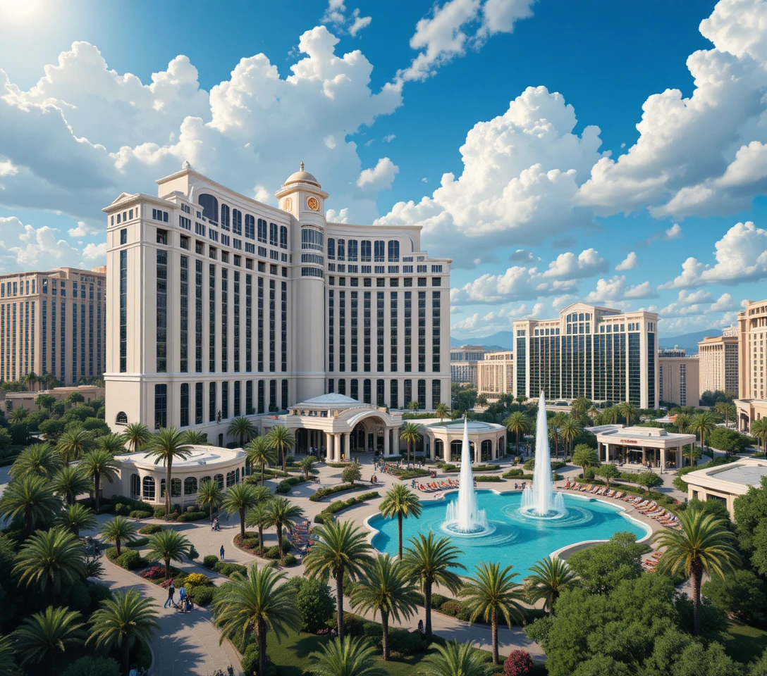 Veduta aerea di un lussuoso hotel casinò resort a Las Vegas