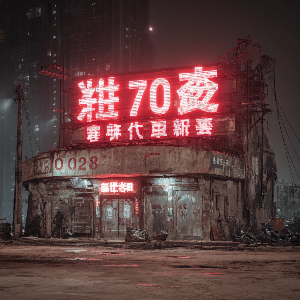 Session de Tatouage de Gangster dans un Refuge Fantôme Chinois Futuriste