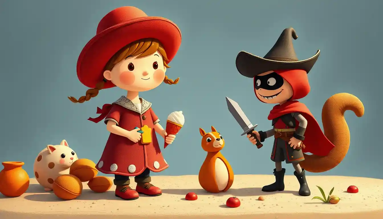Little girl dressed as a cowboy in playful children illustration