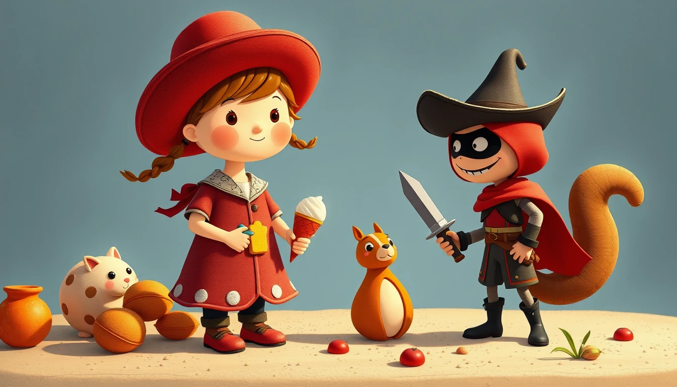 Little girl dressed as a cowboy in playful children illustration