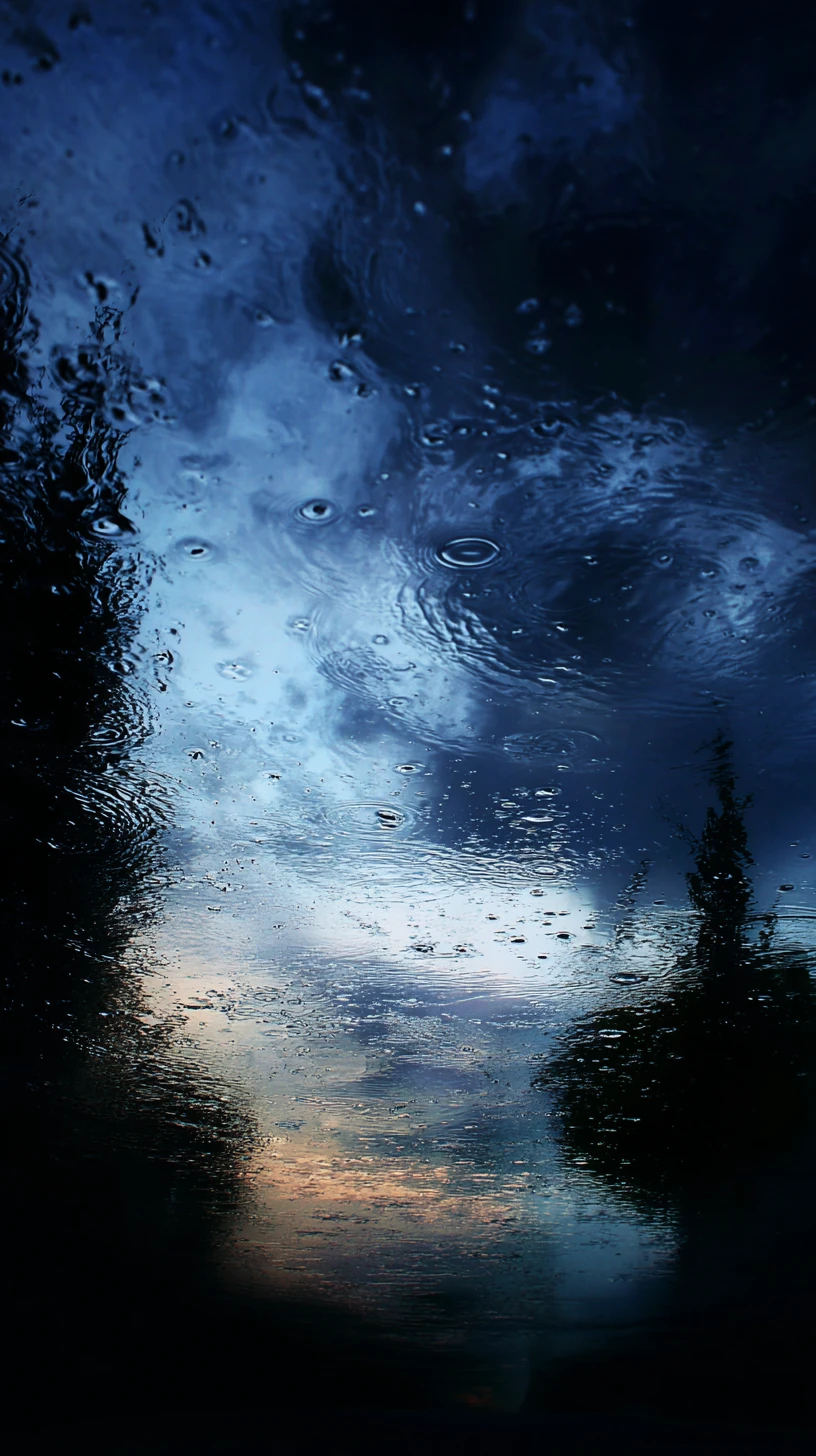 Dark abstract scene of rain and shaking earth