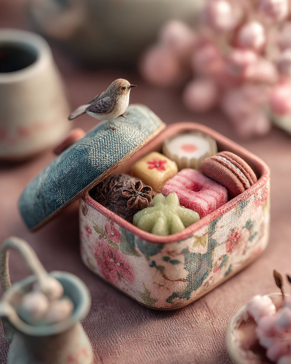 Handcrafted Fabric Bento Box With Cute Miniature Details