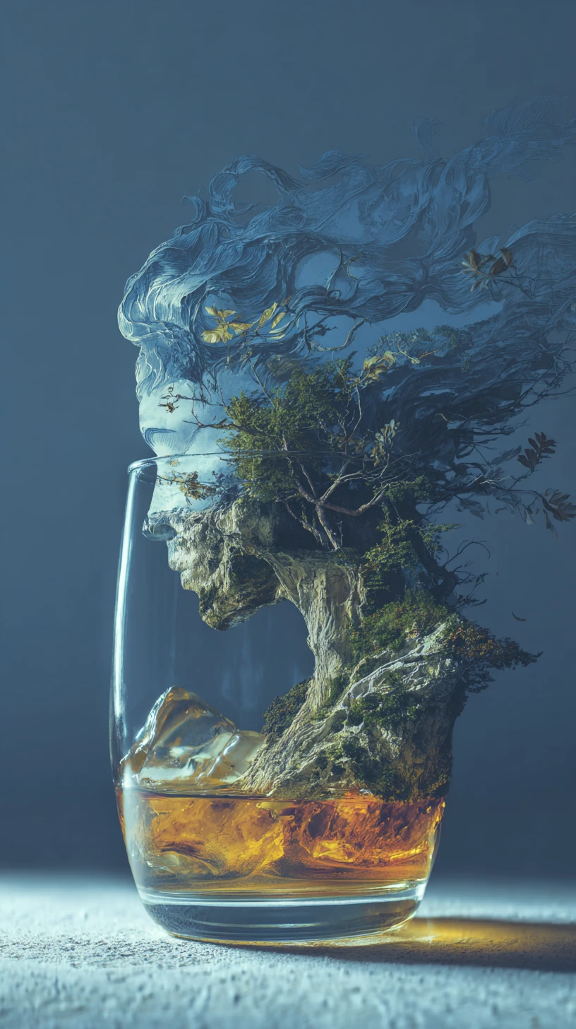 Man kicking back and sipping liquor in a relaxed moment