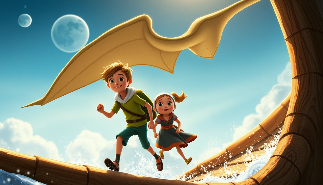 Amigos animales de dibujos animados arrojados por la borda tras el gran diluvio