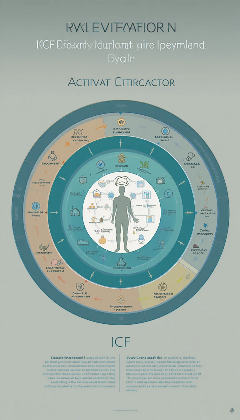 含人體圖像與同心圓的 ICF 復健資訊圖