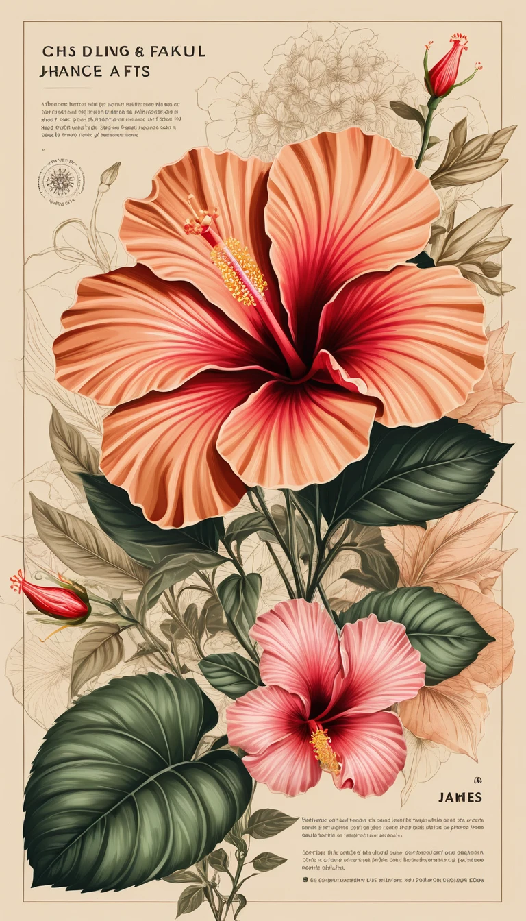 Ilustración vectorial floral cósmica sobre fondo de papel sepia vintage