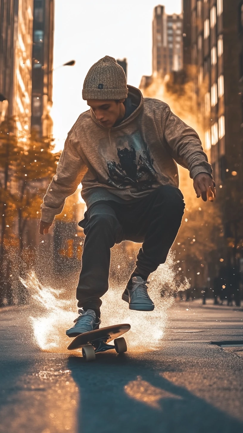 Giovane su skateboard inseguito da un sinistro simbionte
