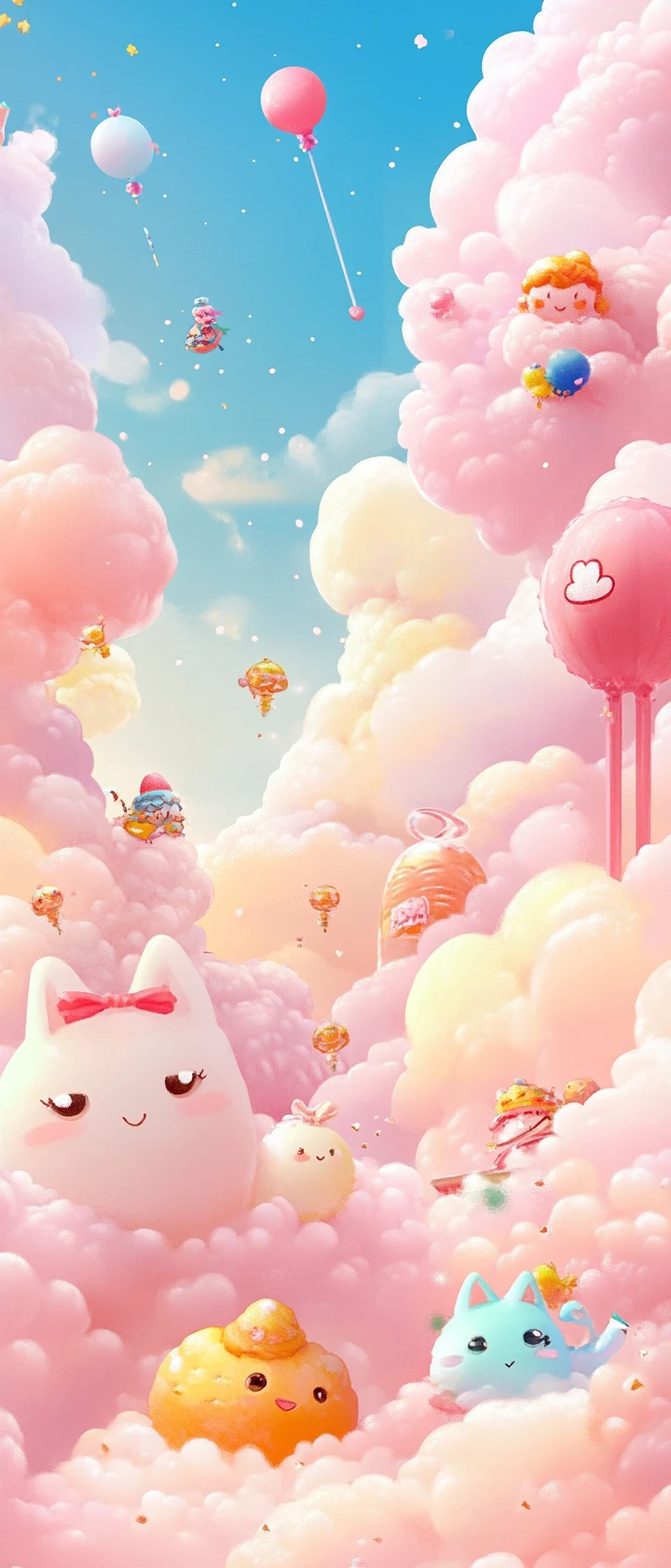 Fada menina fofa e fantasiosa em cores pastéis estilosas