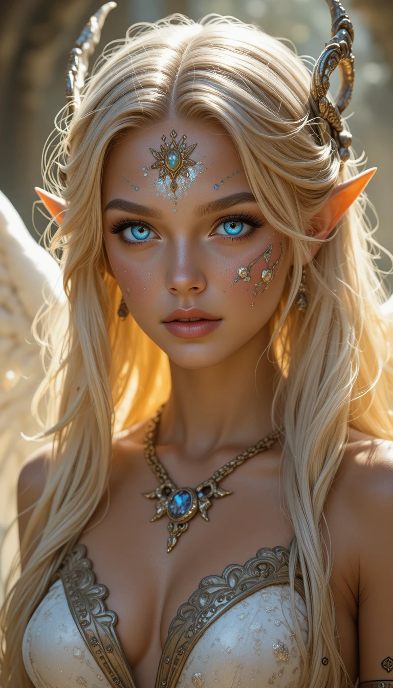 Jovem garota Feca angelical em um mundo místico inspirado em Wakfu