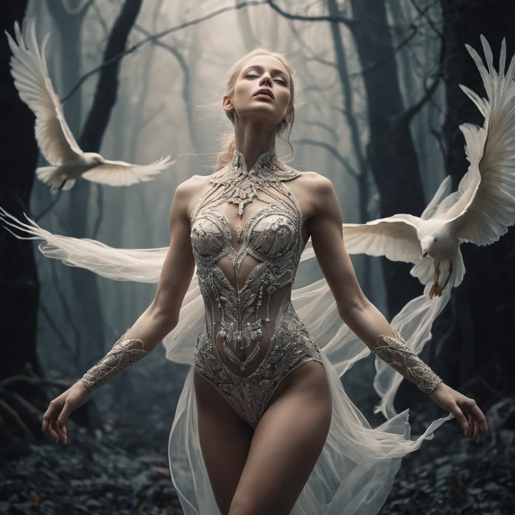Abstract conceptual vision of beauty embodied in physical form
