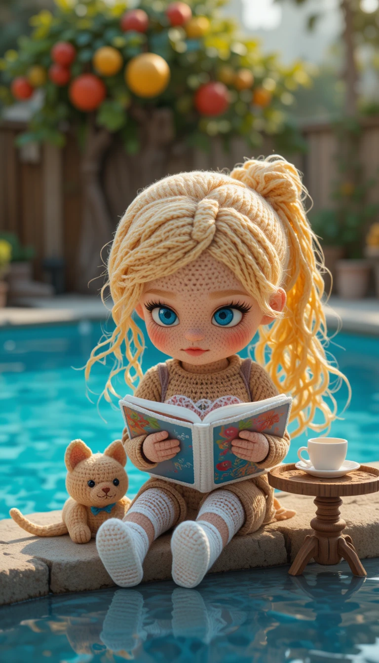 Ritratto in stile Pixar di una bambina rapper bionda