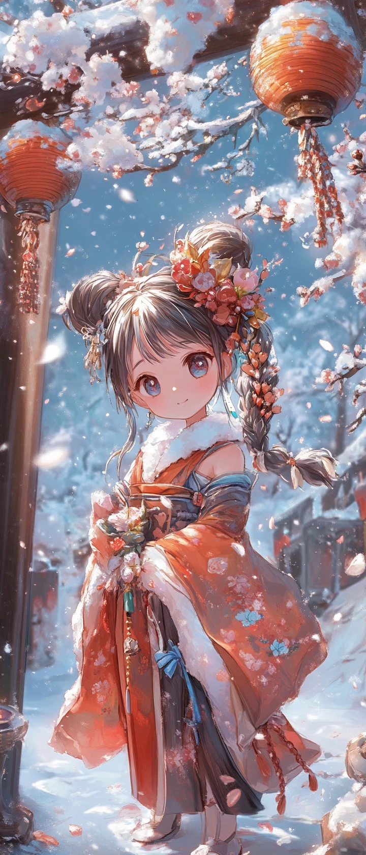 Fada garota de anime brincalhona em estilo artístico fofo