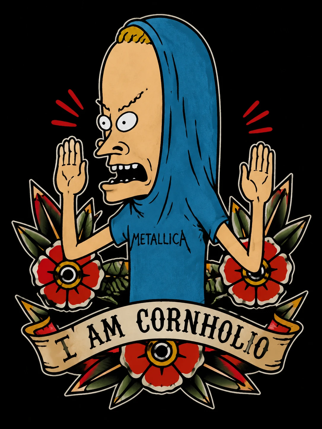 Flash de tatuagem tradicional old school de um homem em estilo cartoon
