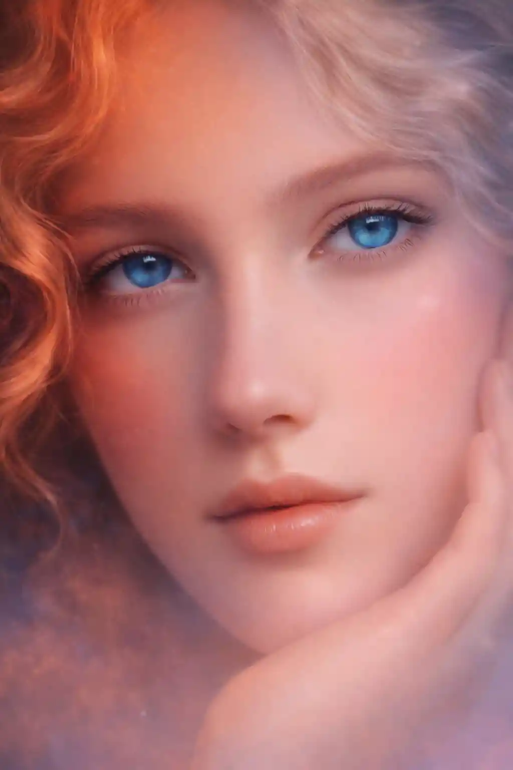 Surreal portrait of a beautiful woman with dreamlike shading