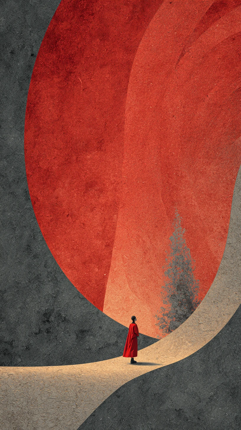 Colagem vintage surreal com formas abstratas e textura rica