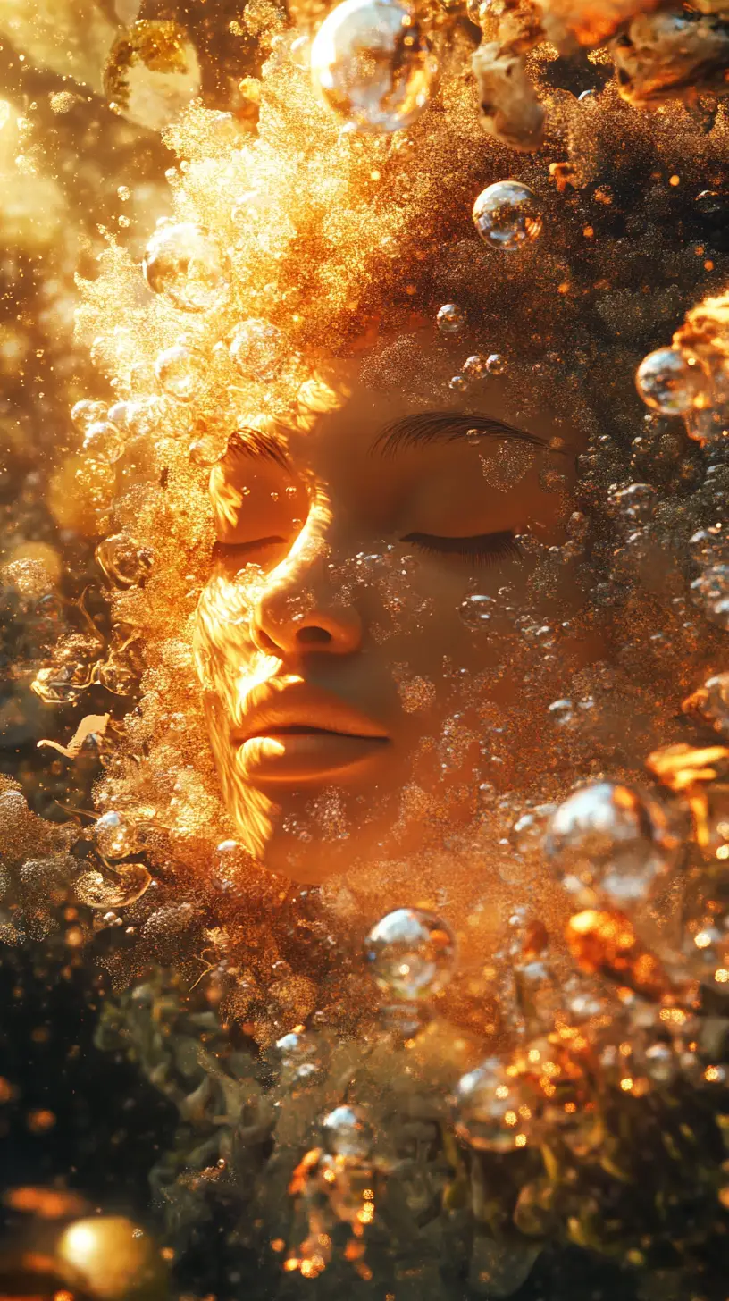 Divinité aquatique afrofuturiste émergeant des profondeurs de l’océan
