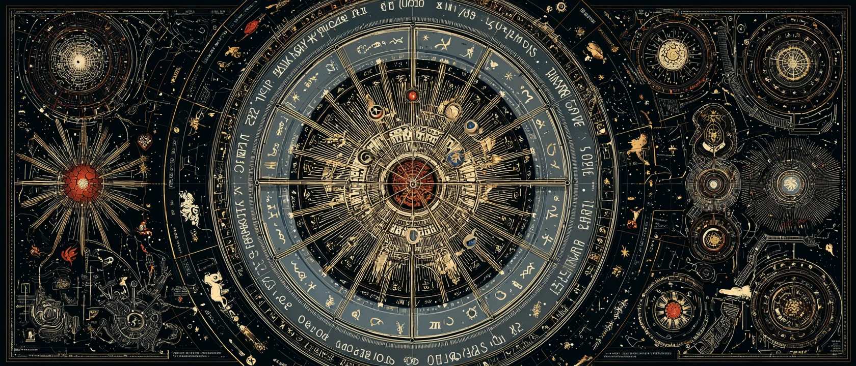Zodiac signs mapped across the star filled night sky